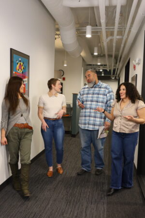 Staff Walking Between Meetings